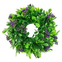 WIANEK NA DRZWI JESIENNY BUKSZPANOWY STROIK WIENIEC NA GRÓB CMENTARZ 25cm