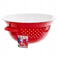 Duża MISKA emaliowana CZERWONA w GROCHY retro 9L