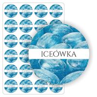 NAKLEJKI etykietki nalepki lodowa ICEÓWKA słoiki przetwory 5 cm