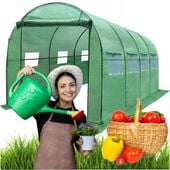 TUNEL OGRODOWY FOLIOWY 3X4 m 12m2 ZIELONY FOLIAK 8 OKIEN Z MOSKITIERAMI