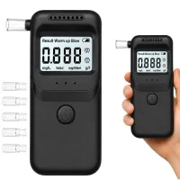 Alkomat elektroniczny cyfrowy lcd tester trzeźwości + 5 ustników