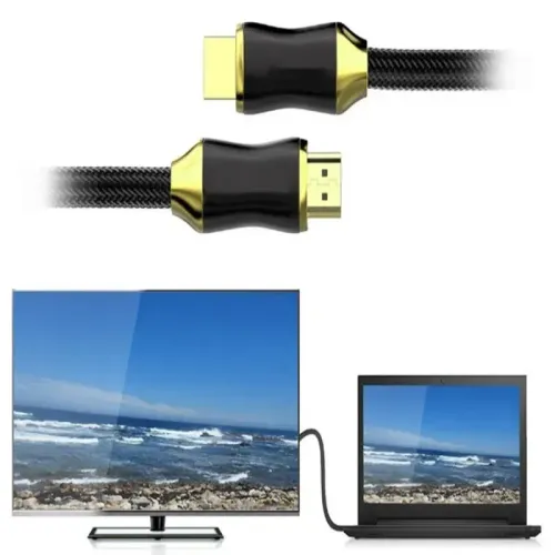 Kabel przewód 2m hdmi 2.1 ultra high speed 8k 60hz 4k 120hz hq gold na Arena.pl