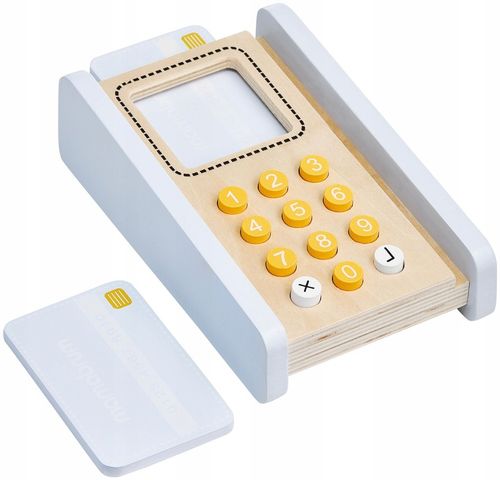 Edukacyjna Zabawka Dla Dzieci Drewniany Stragan z Kasą i Terminalem na Arena.pl