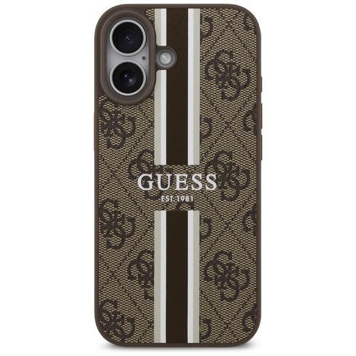 Etui Guess 4G Printed Stripes MagSafe do iPhone 17 brązowy na Arena.pl