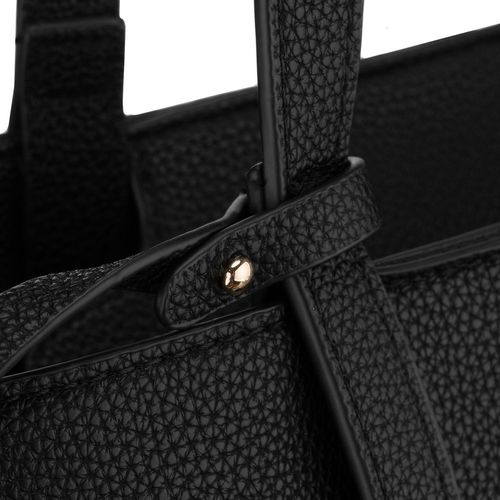 czarna shopperka damska wykonana ze skóry ekologicznej z praktycznym na Arena.pl