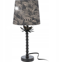 LAMPA STOŁOWA NOCNA NA BIURKO CZARNO-ZŁOTA Z ABAŻUREM W LIŚCIE LOFT