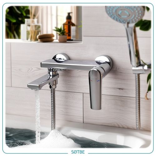 Bateria wannowa ścienna z ruchomą wylewką Kran do wanny z prysznicem SOTBE na Arena.pl