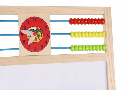 Tablica Magnetyczna Suchościeralna Kredowa Stojąca Dwustronna Drewniana 6w1 na Arena.pl