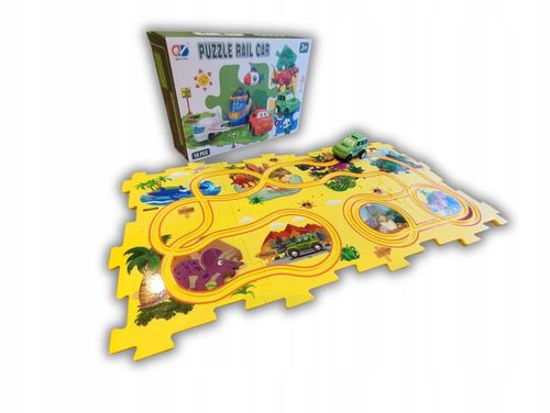 TOR SAMOCHODOWY KREATYWNE PUZZLE DINOZAUR PARK AUTKO 15 el. PUZZLE RAIL CAR na Arena.pl