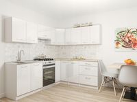 Zestaw mebli kuchennych Alaska Narożn Biały Połysk