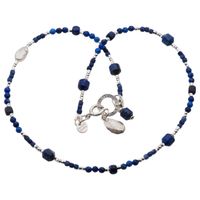 Naszyjnik - Lapis Lazuli, Perła, Hematyt i srebro