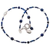 Naszyjnik - Lapis Lazuli, Perła, Hematyt i srebro