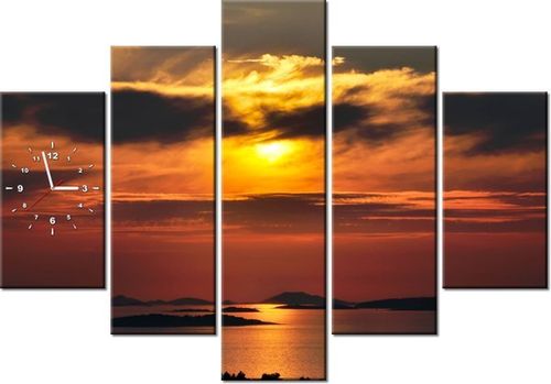 105CM 150CM ZEGAR 5 ELEM CHORWACKIE SŁOŃCE DRUK OBRAZ na Arena.pl