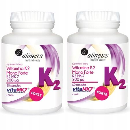 2x WITAMINA K2 MK-7 200mcg Natto FORTE 60kap ALINESS Krzepnięcie Krwi Kości na Arena.pl