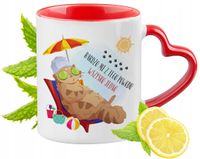 Kot Kotki Kubek Czerwony Z Uszkiem W Kształcie Serca Na Prezent