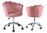 FOTEL OBROTOWY - "muszelka" ROSE VELVET RÓŻ BLUVEL 52 BIURKOWY MŁODZIEŻ