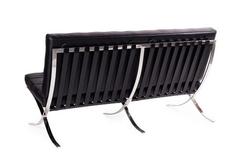 Sofa BARCELON PRESTIGE PLUS czarna - skóra, chrom na Arena.pl