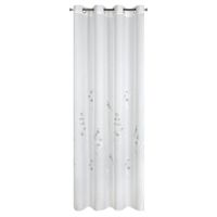 Firana na przelotkach w kwiaty SABEL 140X250 biała