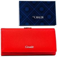 portfel damski ze skóry ekologicznej w czerwonym kolorze zamykany