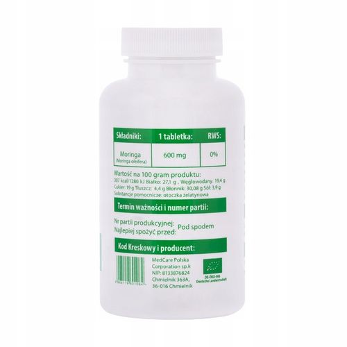 Odchudzanie - Kontrola cukru - BIO MORINGA 480 Kapsułek po 600 mg na Arena.pl