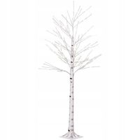 MEGA Drzewko LED BRZOZA 150cm Białe CIEPŁE LAMPKI ŚWIECI