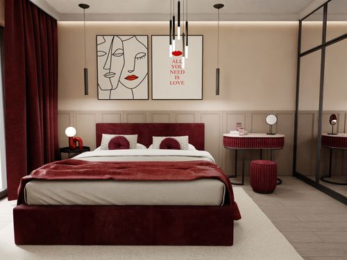 ŁÓŻKO TAPICEROWANE DO SYPIALNI 140x200 ŁÓŻKO PODWÓJNE Z POJEMNIKIEM BORDOWE na Arena.pl