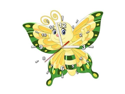 40X40CM ZEGAR MOTYL ZIELONO ŻÓŁTY OBRAZ na Arena.pl