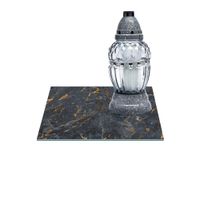 SZKLANA PODSTAWKA POD ZNICZE Z DEDYKACJĄ 35x35cm Marmur 378g