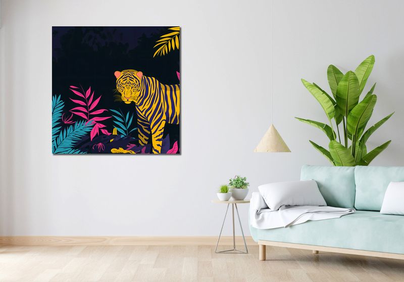 Obraz 100x100cm Tygrys w Rozdarciu zdjęcie 2