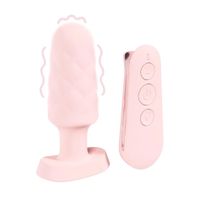 plug analny wibrujący z pilotem loveline velvet różowy 9,8 cm