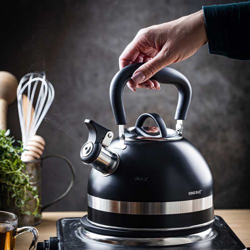 czajnik 1,8l z gwizdkiem kinghoff kh-1858 czarny na Arena.pl
