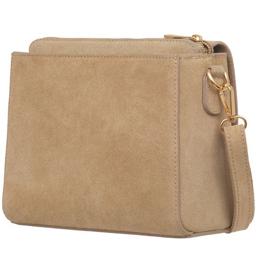 VERA PELLE torebka damska zamszowa listonoszka z paskiem V693 fuksja na Arena.pl