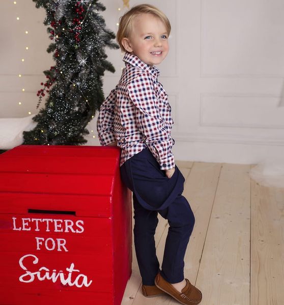 Koszula w czerwono-granatową kratkę .92 zdjęcie 2