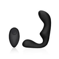 pointed vibrating prostate massager with remote control   black
