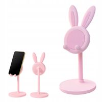 Śliczny uchwyt na telefon TSG-267 Rabbit Wystrój biura Podnośnik Różowy