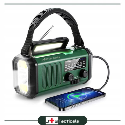 RADIO PRZENOŚNE awaryjne FM/AM SOLARNE z korbką POWERBANK LATARKA na Arena.pl