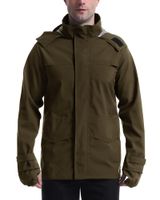 Kurtka przeciwdeszczowa męska wodoodporna oddychająca z kapturem M brąz