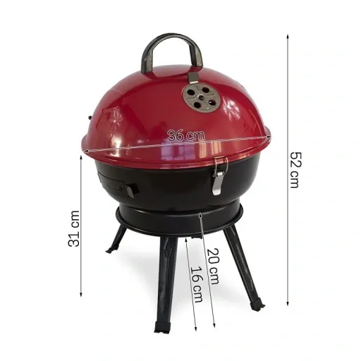 Grill okrągły, węglowy. Kompaktowy POKRYWA GW0114 zdjęcie 2
