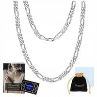 Łańcuszek Srebrny Męski Splot Figaro 60 cm Pełny Mocny Włoski Łańcuch 3 mm