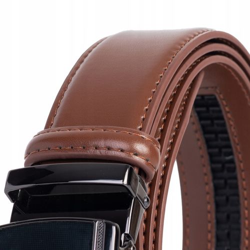 Pasek SKÓRZANY Męski Automat JASNY BRĄZOWY spodni na Arena.pl