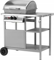 LUND GRILL GAZOWY OGRODOWY STAL NIERDZEWNA 2 PALNIKI 5,5KW CHROMOWANY RUSZT