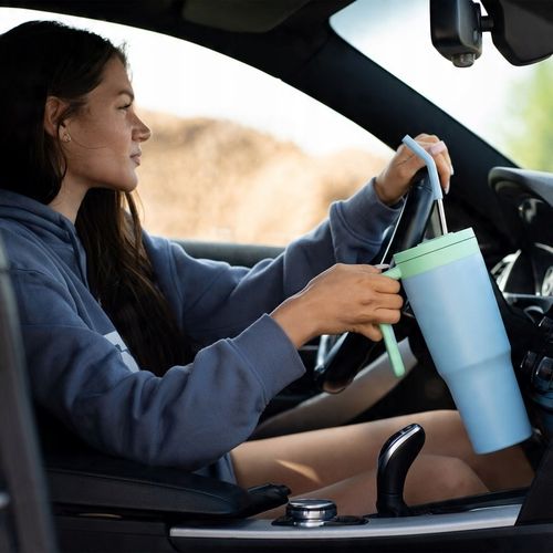 Duży Kubek Termiczny ze słomką i uchwytem OMI Tumbler 1200 ml - Sky na Arena.pl