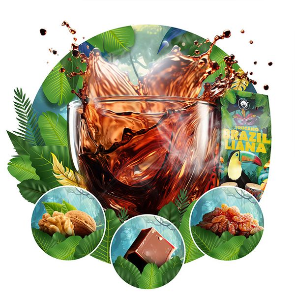 Kawa ziarnista 1kg Brazylia BRAZILLIANA TOUCANO Świeżo Palona 100% ARABICA zdjęcie 9