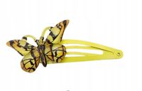 Dziewczęca spinka żółty motylek na zatrzask klik 6,5cm