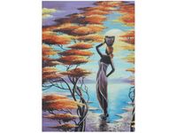 50X70CM AFRYKAŃSKA DZIEWCZYNA KOSZEM OBRAZ PION ŚCIAN