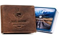 skórzany portfel męski z ozdobnym tłoczeniem - peterson