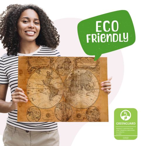 Obraz na Płótnie Stara Mapa Świata Vintage Do Salonu Biura 70cm x 50cm na Arena.pl