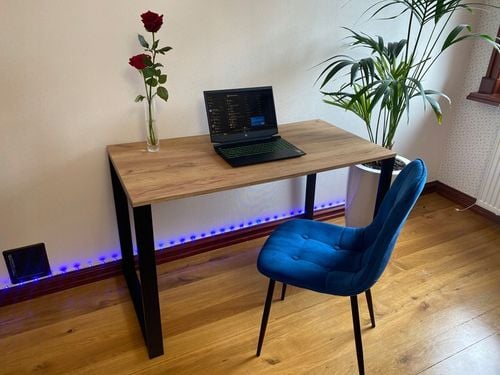 NOGI DO STOŁU BIURKA METALOWE CZARNE 60x72 CM PROFIL 4x2 CM LOFTOWE 2 na Arena.pl