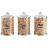 Zestaw 3 sztuki pojemników VENTOSA 10X10X17X3 złote + srebrne