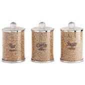 Zestaw 3 sztuki pojemników VENTOSA 10X10X17X3 złote + srebrne